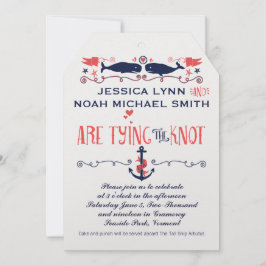 Convites Casamento Náutico Marinho de Baleias Corais Modern