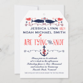 Convites Casamento Náutico Marinho de Baleias Corais Modern