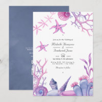 Casamento Náutico RSVP do Código da Vida do Oceano