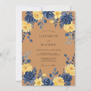 Convites Casamento Naval Amarelo Vibrante Outonal