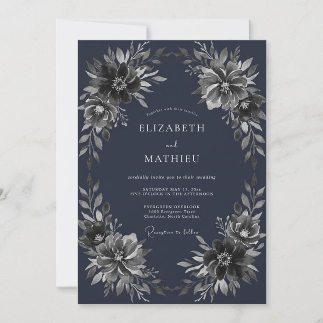 Convites Casamento Naval de Inverno Mal-humorado (Frente)