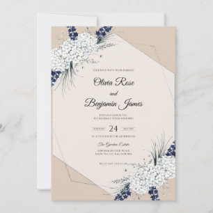 Convites Casamento Navy White Blossom