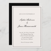 Casamento Negra Branca de Creme de Caligrafia Eleg