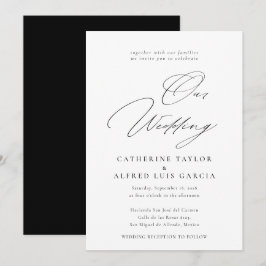 Convites Casamento Negra Da Caligrafia Elegante