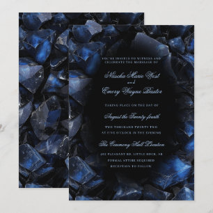 Convites Casamento Negra de Cristais de Bruxas de Azul Escu