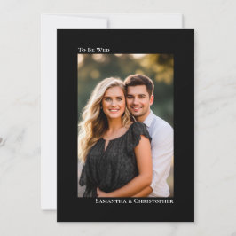 Convites Casamento Negra De Foto Vertical Minimalista Moder