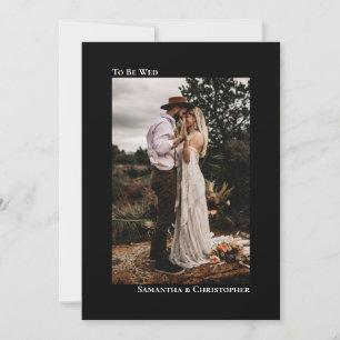 Convites Casamento Negra De Foto Vertical Minimalista Moder