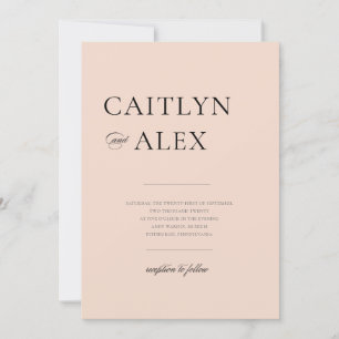 Convites Casamento Negra e Blush Moderno