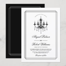 Convites Casamento negro, branco, de candelabro, velho dinh