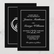 Casamento Negro Branco Minimalista Moderno