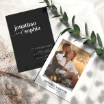 Convites Casamento Negro com Tipografia Elegante Chic<br><div class="desc">Chamada de Casamento Negra de Tipografia Elegante Chic</div>