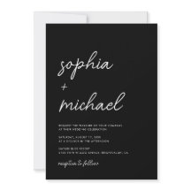Casamento Negro de Script Minimalista Moderno