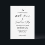 Convites Casamento Negro e Branco Clássico Minimalista<br><div class="desc">Convite para Casamento Branco e Negro Clássico Minimalista</div>