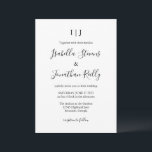 Convites Casamento Negro e Branco Clássico Minimalista<br><div class="desc">Convite para Casamento Branco e Negro Clássico Minimalista</div>