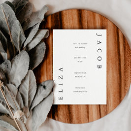 Convites Casamento Negro e Branco Elegante