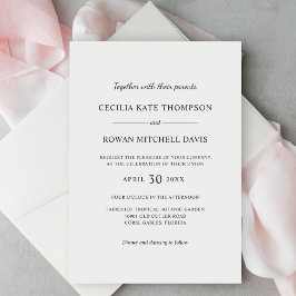Convites Casamento Negro e Branco Elegante
