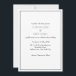 Convites Casamento Negro e Branco Elegante Minimalista<br><div class="desc">Convite para Casamento Negro e Branco Elegante minimalista. Este convite de casamento preto e branco minimalista é perfeito para um casamento minimalista,  moderno e elegante.</div>