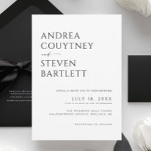 Casamento Negro e Branco minimalista