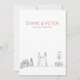 Convites Casamento Negro e Branco Minimalista de Picnic Jar