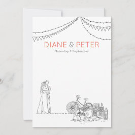 Convites Casamento Negro e Branco Minimalista de Picnic Jar