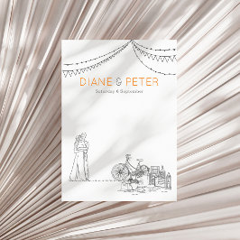 Convites Casamento Negro e Branco Minimalista de Picnic Jar