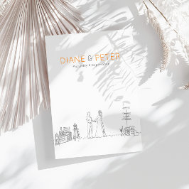 Convites Casamento Negro e Branco Minimalista de Picnic Jar