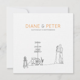 Convites Casamento Negro e Branco Minimalista do Jardim Pic