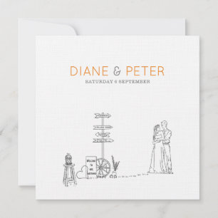 Convites Casamento Negro e Branco Minimalista do Jardim Pic