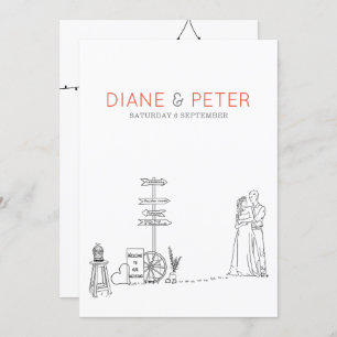 Convites Casamento Negro e Branco Minimalista do Jardim Pic