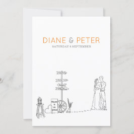 Convites Casamento Negro e Branco Minimalista do Jardim Pic