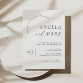 Convites Casamento Negro e Branco minimalista moderno