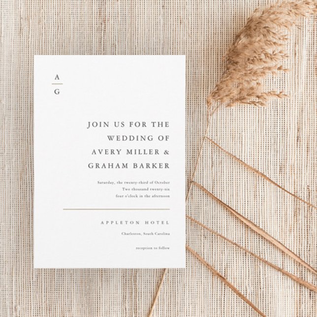 Convites Casamento Negro e Branco Moderno Elegante (Criador carregado)