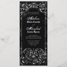 Convites Casamento Negro e Branco vitoriano gótico