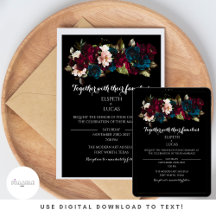 Casamento Negro e Floral Minimalista Elegante