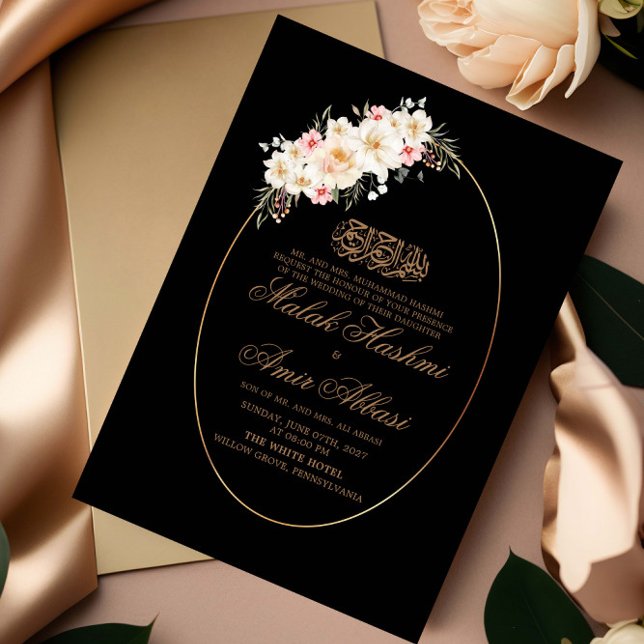 Convites Casamento Negro Islâmico-Islâmico (Criador carregado)