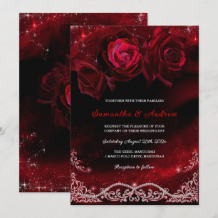 Convites Casamento Negro Vermelho e Branco