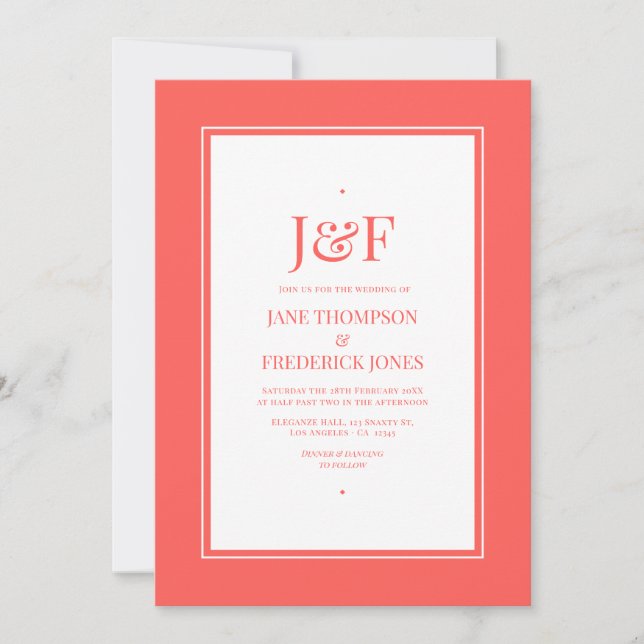Convites Casamento Neon Flare (Frente)
