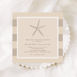 Convites Casamento Neutral de Beige Starfish