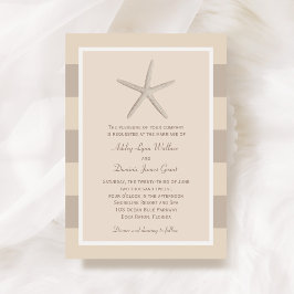 Convites Casamento Neutral de Beige Starfish