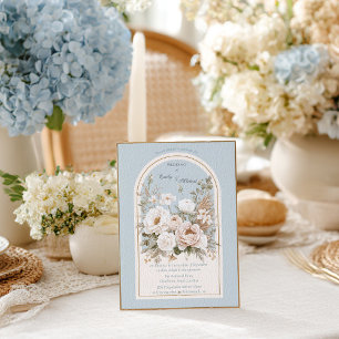 Convites Casamento neutro de arco floral Elegante
