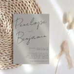 Convites Casamento Neutro de Taupe com Escrita Manual em Sc<br><div class="desc">Convite para Casamento de Taupe Neutro para Escrita Manual em Script Moderno</div>