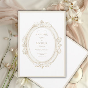 Convites Casamento Neutro Elegante Vintage