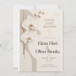 Convites Casamento Neutro Orquídea de Marfim