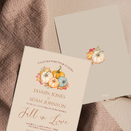 Convites Casamento Neutro Rustic Pumpkins Autumn