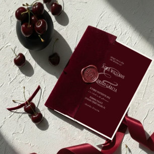 Convites Casamento Neutro Vermelho Escuro Dinheiro Antigo