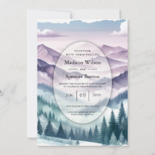Convites Casamento Nevoeiro de Lavanda nas Montanhas Alpina