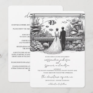 Convites Casamento no Aquário com Detalhes