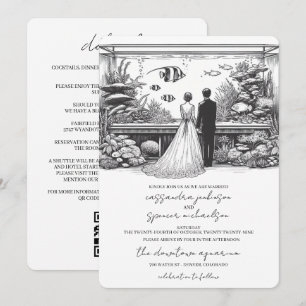 Convites Casamento no Aquário com Detalhes e QR