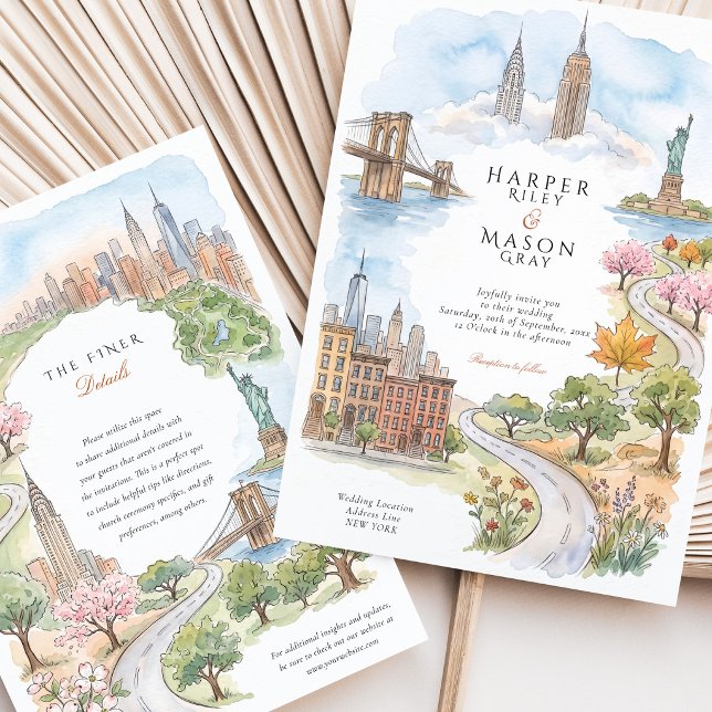 Convites Casamento no Brooklyn Bridge Central Park com Pais (Criador carregado)