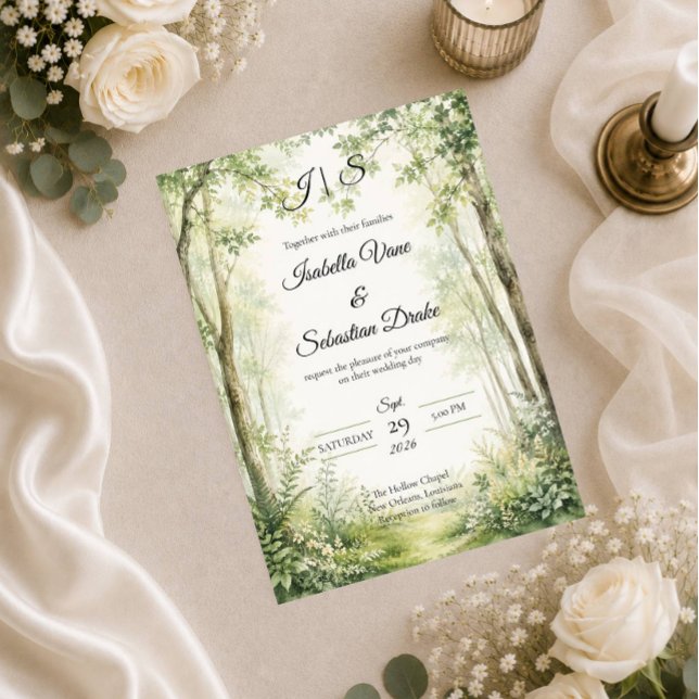 Convites Casamento no Caminho da Floresta (Criador carregado)